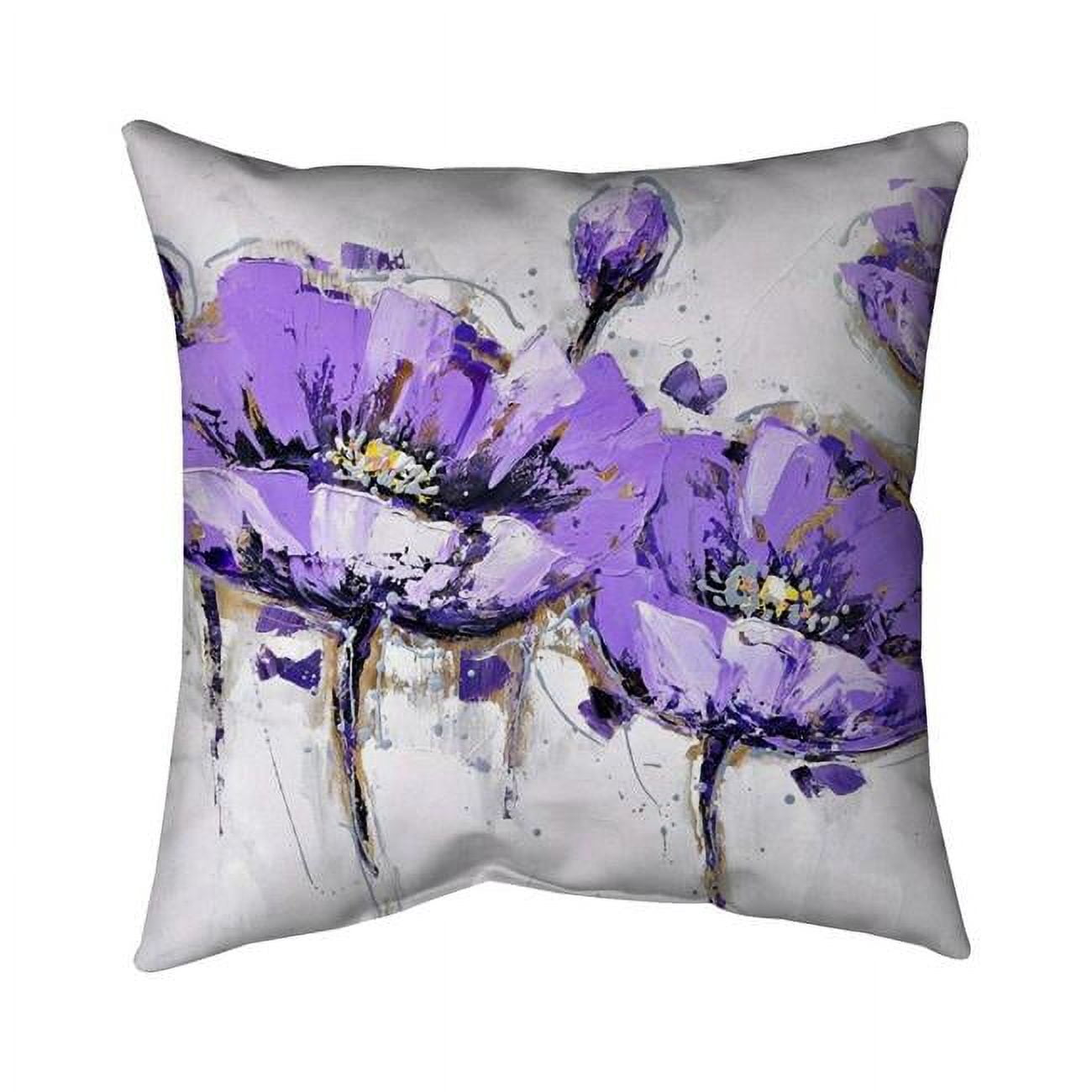 26 x 26 in. Abstract Purple Flowers-Double Sided Print Indoor Pillow