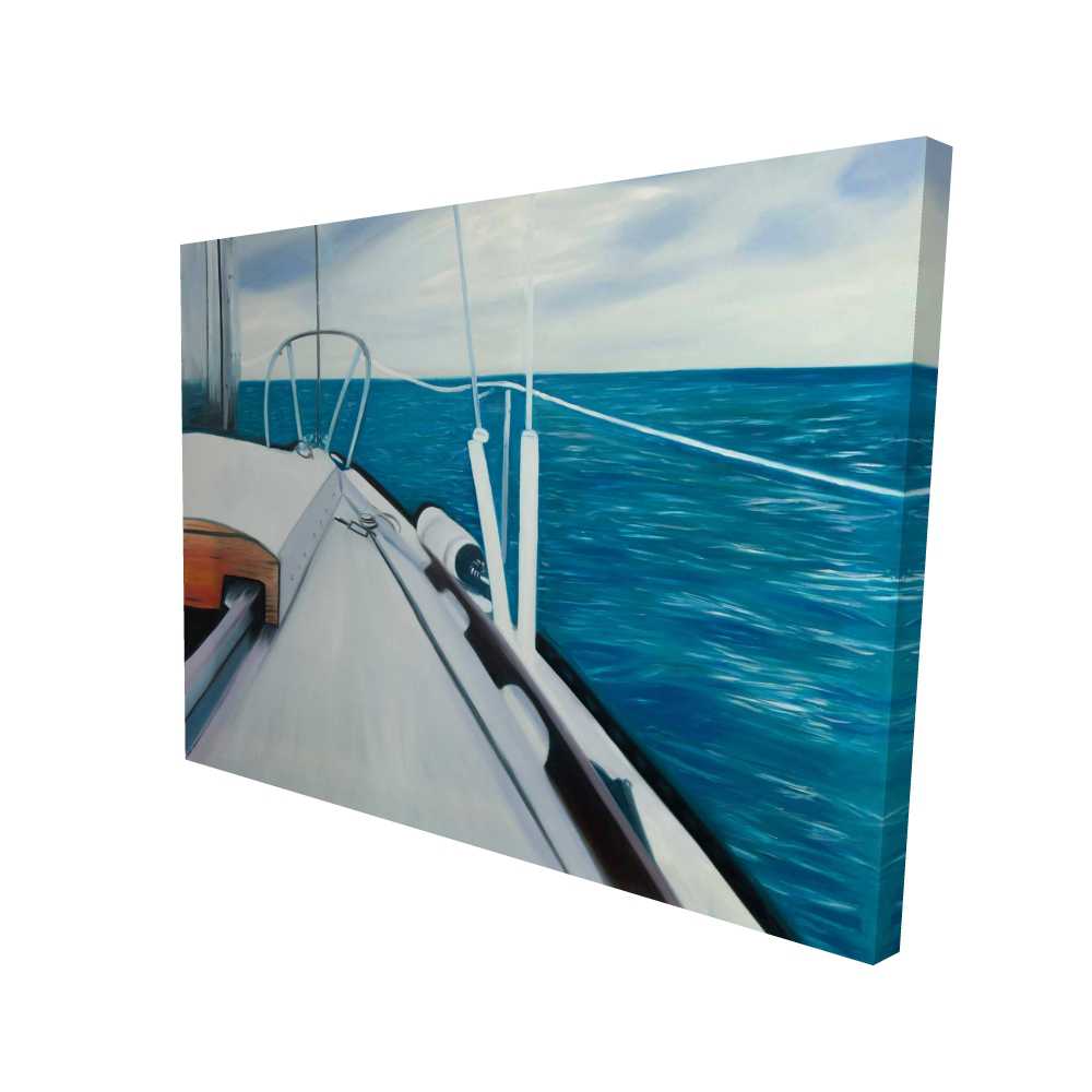 2080-3648-CO122 36 x 48 in. Sail on the Water - Coastal Bathroom Canvas for Home Decor