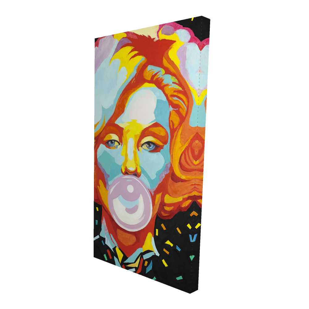 2080-4824-FI50 24 x 48 in. Colorful Marilyne Monroe Bubblegum Canvas - Orange Decor
