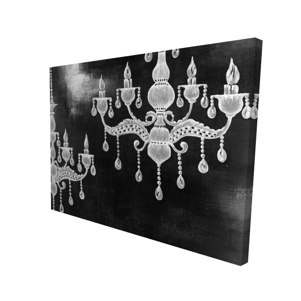 2080-3648-SL4 36 x 48 in. White Chandeliers - Still Life Gray Canvas for Home Decor