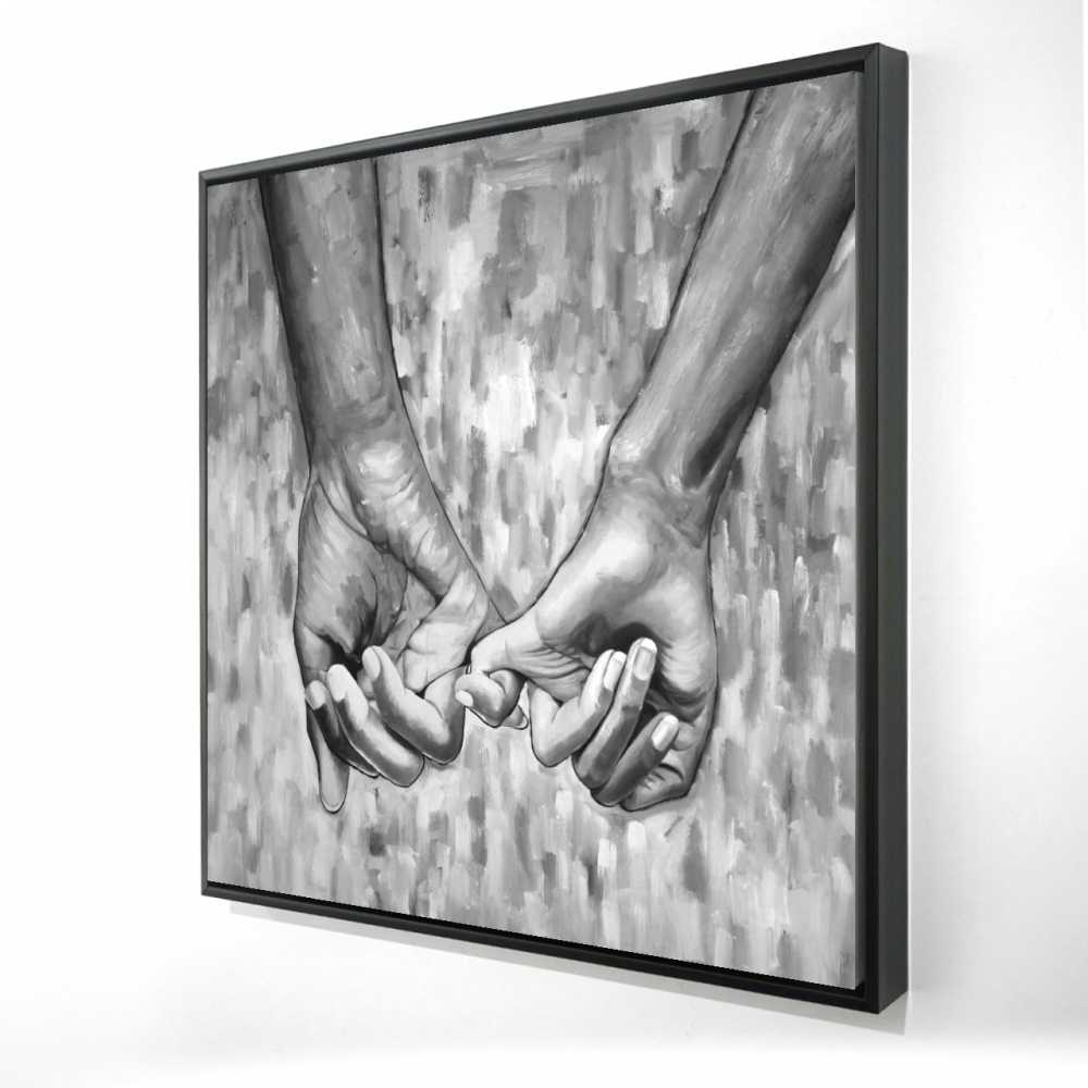 2081-3636-FI88 36 x 36 in. Connected - Figurative Gray Framed Canvas for Home Decor
