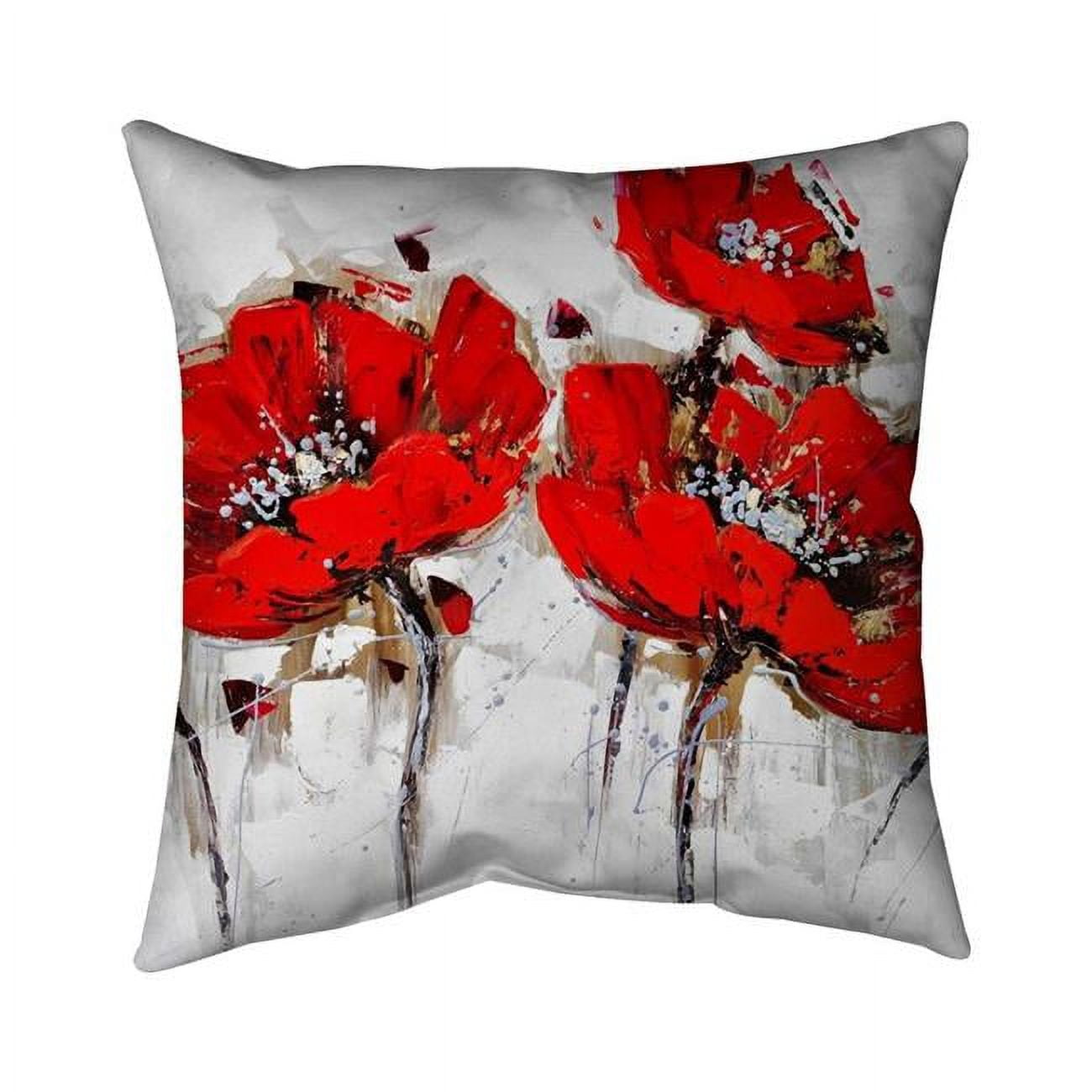 26 x 26 in. Abstract Poppy Flowers-Double Sided Print Indoor Pillow