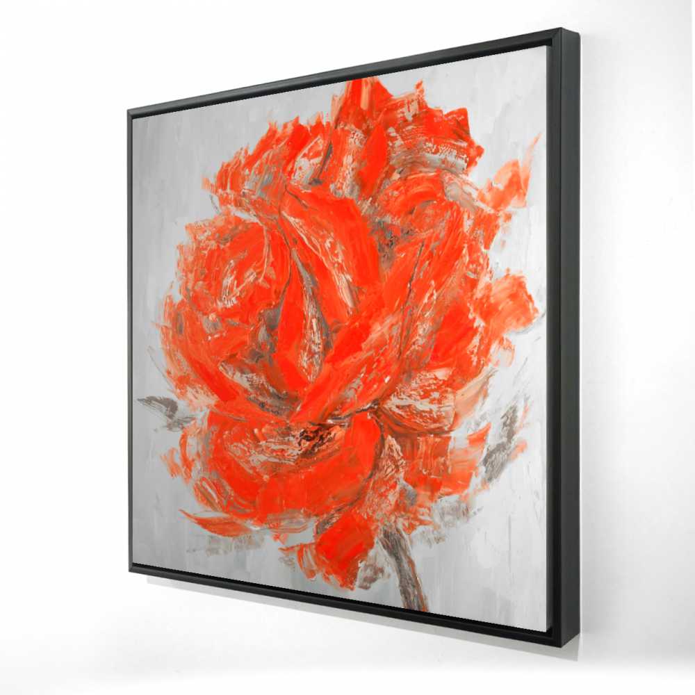 2081-3636-FL177 36 x 36 in. Abstract Rose - Botanical Romantic Framed Canvas Decor