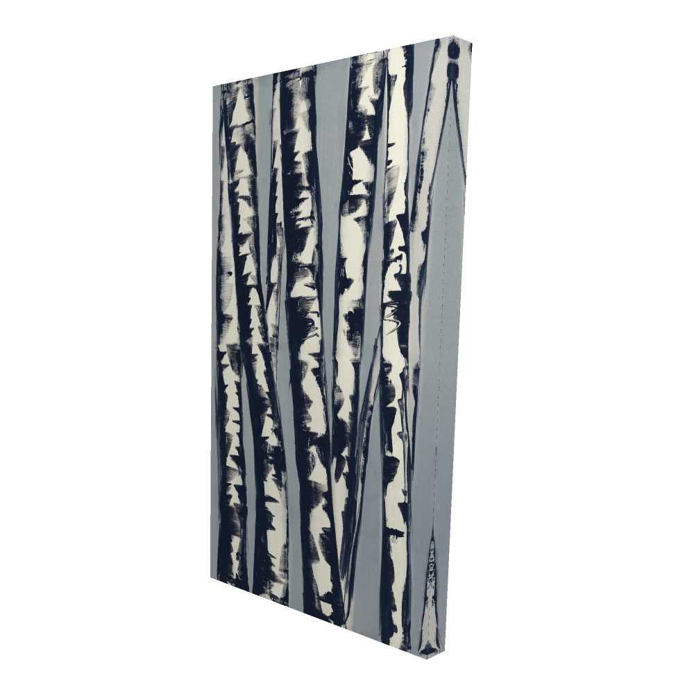 24 x 48 in. Abstract Birch Forest - Rustic Landscape Canvas
