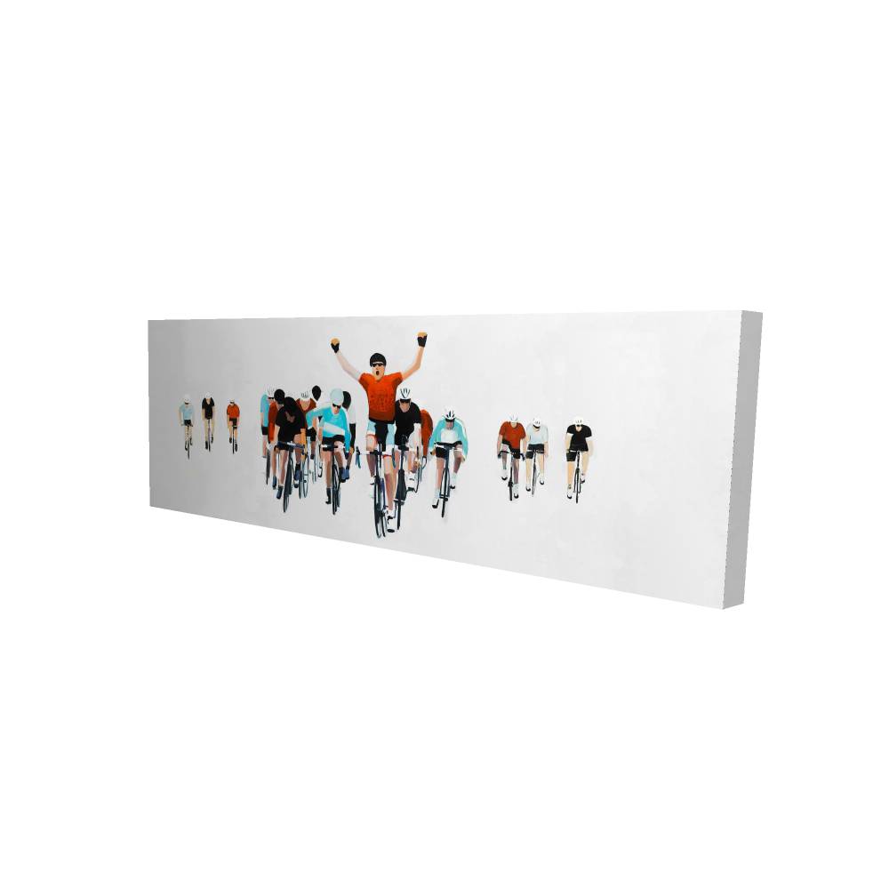 2080-2060-SP28 20 x 60 in. Cyclists at the End of a Race - White Bike Canvas Art