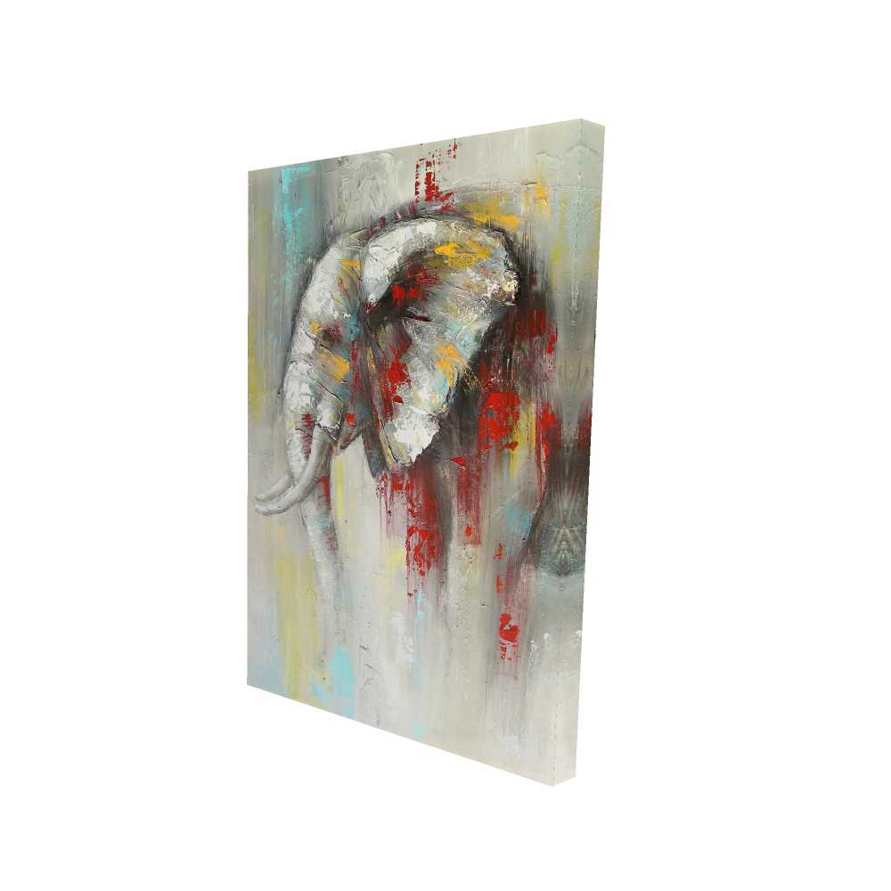 2080-3624-AN50 24 x 36 in. Abstract Paint Splash Elephant - Contemporary Canvas Decor