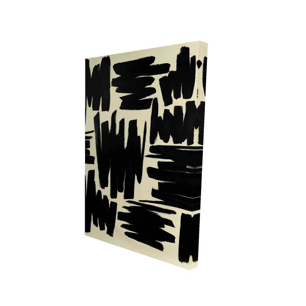 2080-3624-AB113 24 x 36 in. Deconstructed Stripes - Black Office Canvas for Home Decor