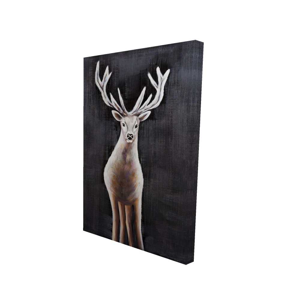 2080-3624-AN128 24 x 36 in. Lonely Deer - Rustic Canvas Wall Art for Home Decor