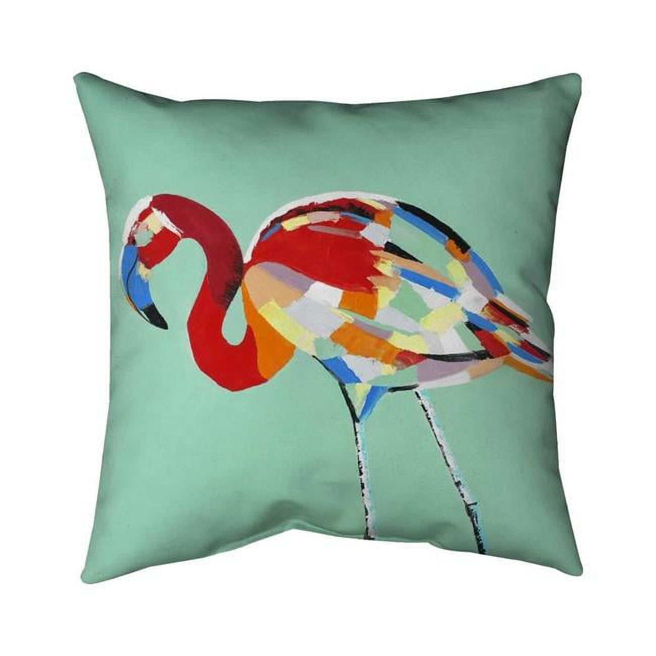 18 x 18 in. Multicolored Flamingo-Double Sided Print Indoor Pillow