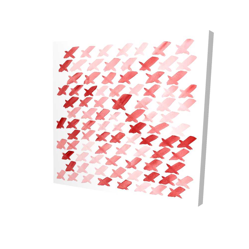 2080-3636-AB70-1 36 x 36 in. X Red Pattern - Red Illustrative Canvas for Home Decor