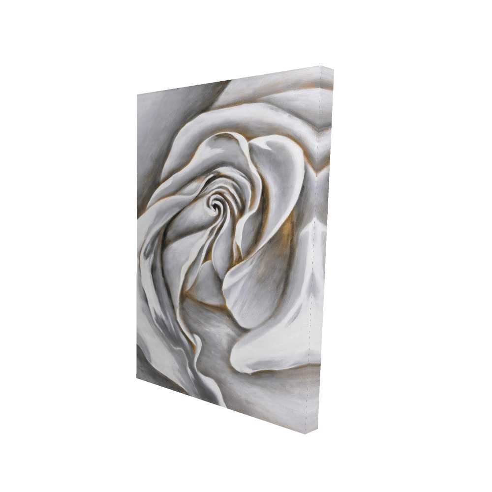 2080-3624-FL12 24 x 36 in. White Rose Delicate Canvas - Elegant White Flowers Decor