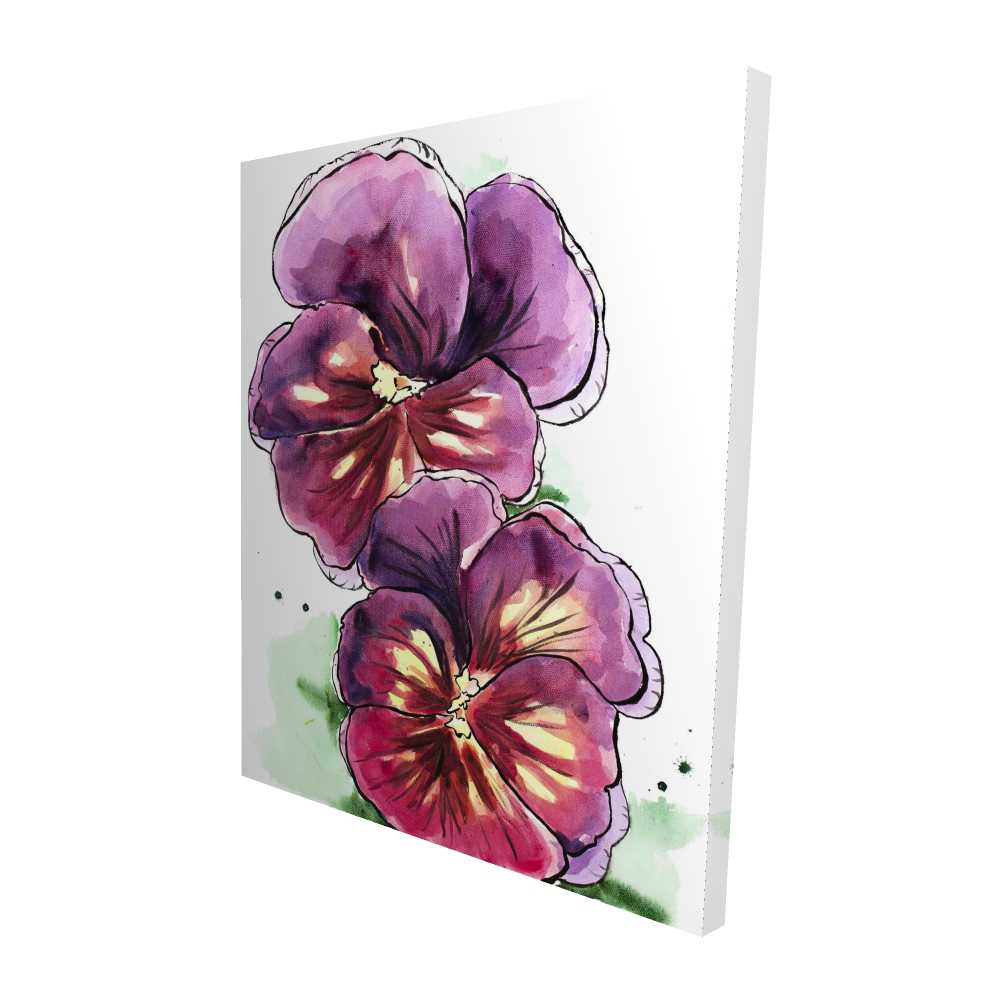 2080-6048-FL264 48 x 60 in. Two Blossoming Orchids Canvas - Wavy Petals Home Decor