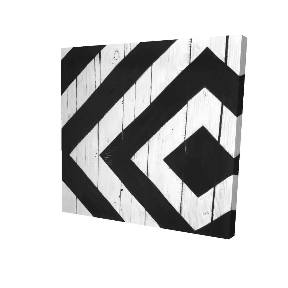 2080-3636-MI106 36 x 36 in. Rhombus on Wood - Rustic Canvas - Unique Design