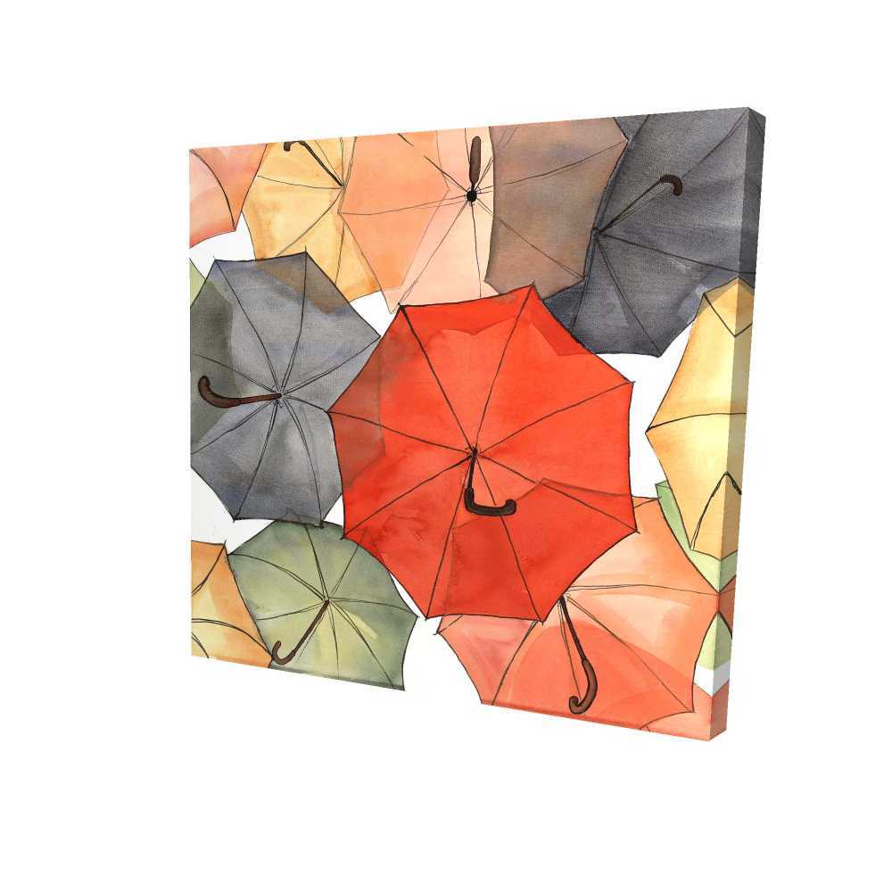 2080-3636-MI109 36 x 36 in. The Umbrellas of Petit Champlain - Living Room Canvas Art