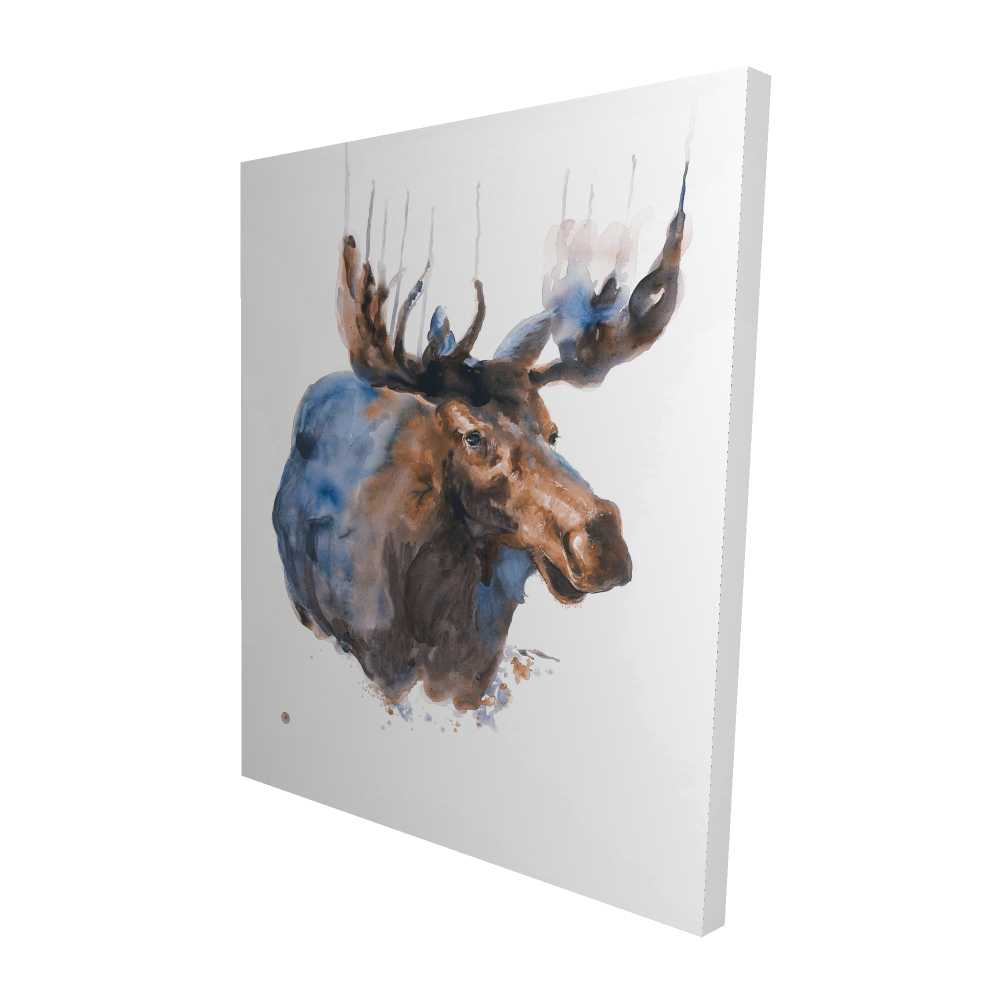 2080-6048-AN254-1 48 x 60 in. Abstract Blue Moose - Deer Holidays Canvas for Home Decor