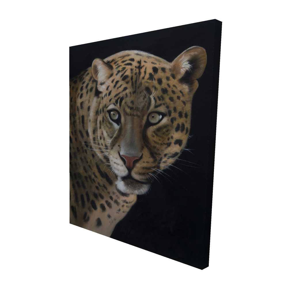 2080-6048-AN418 48 x 60 in. Realistic Fierce Leopard Canvas - Hyperrealist Home Decor