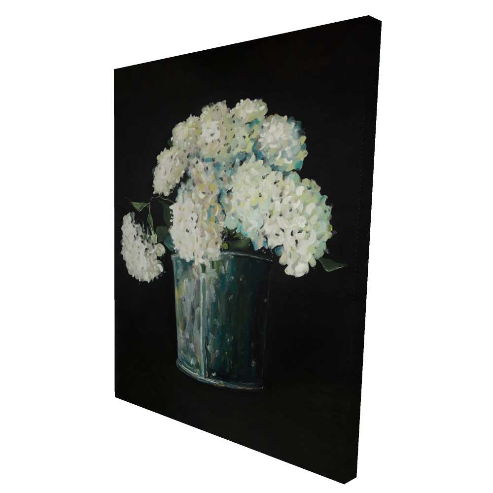 2080-4836-FL358 36 x 48 in. White Hydrangea Flowers - Floral Kitchen Canvas