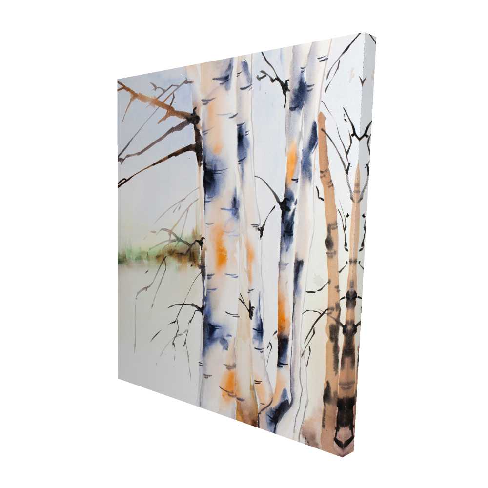 2080-6048-LA132 48 x 60 in. Birchs Trunks - Illustrative Trees Canvas for Home Decor