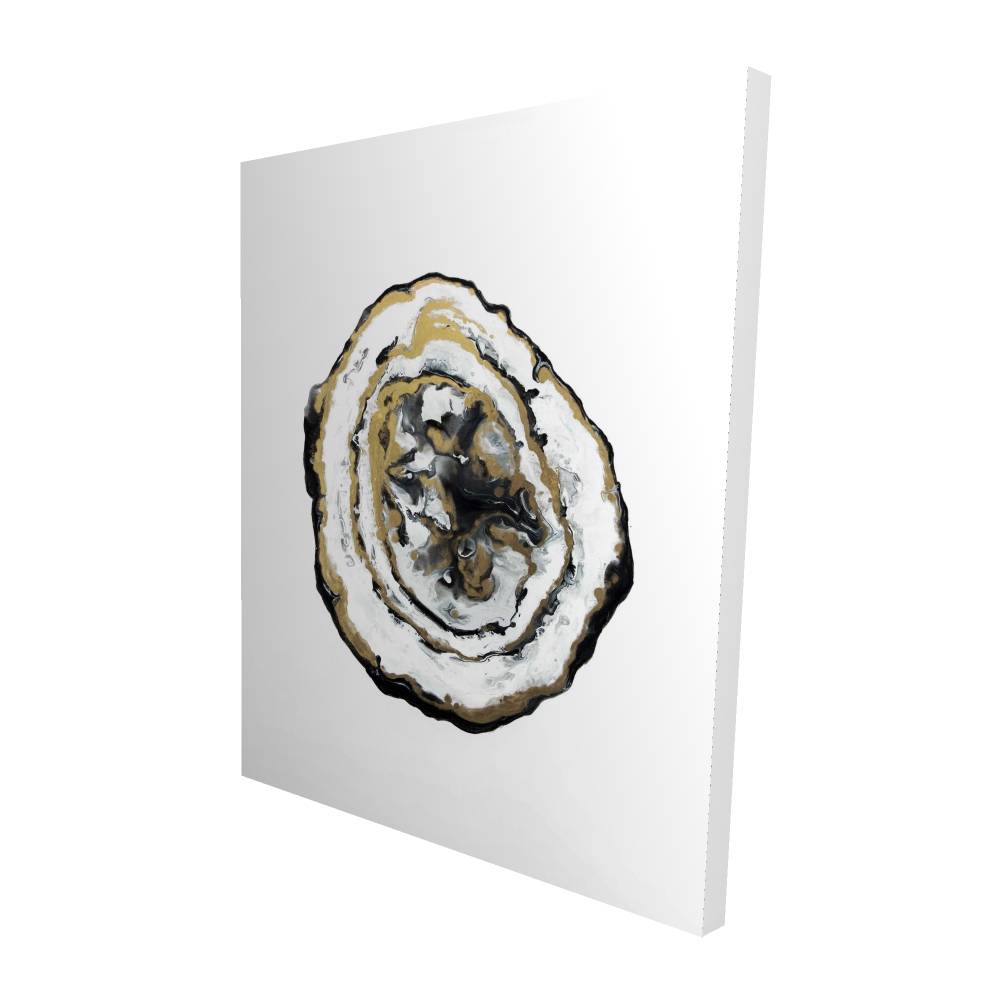 2080-6048-MN7 48 x 60 in. Golden Geode - Black Minimalist Canvas for Home Decor