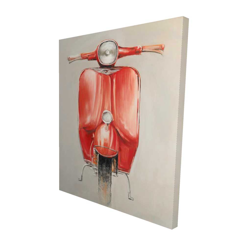 2080-6048-TR48 48 x 60 in. Small Red Moped Vintage Canvas - Decor Transportation Art
