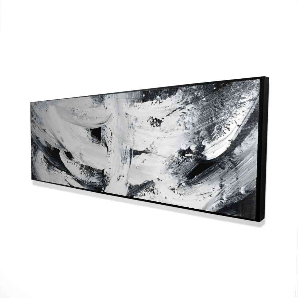 2081-2060-AB101 20 x 60 in. Mayhem - Black & White Framed Canvas for Home Decor