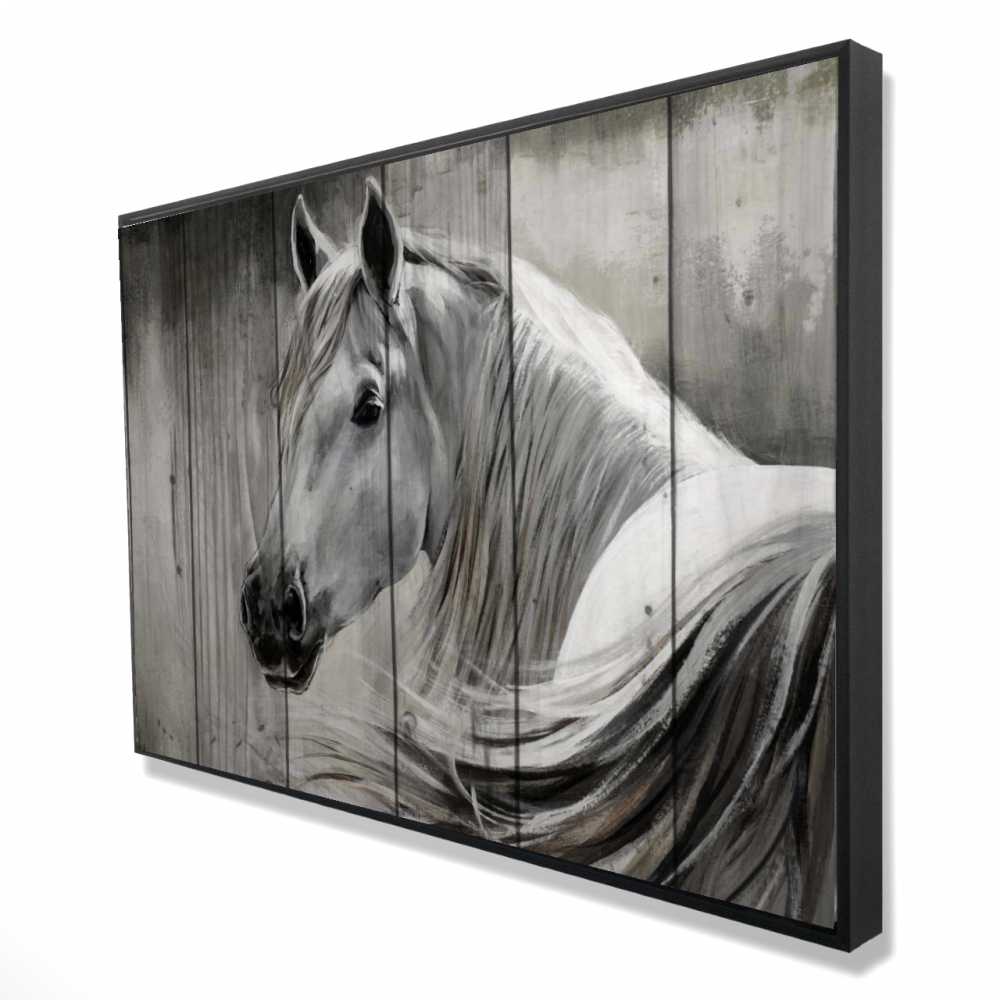 2081-2436-AN10 24 x 36 in. Rustic Horse - Framed Canvas for Rustic Bedroom Decor