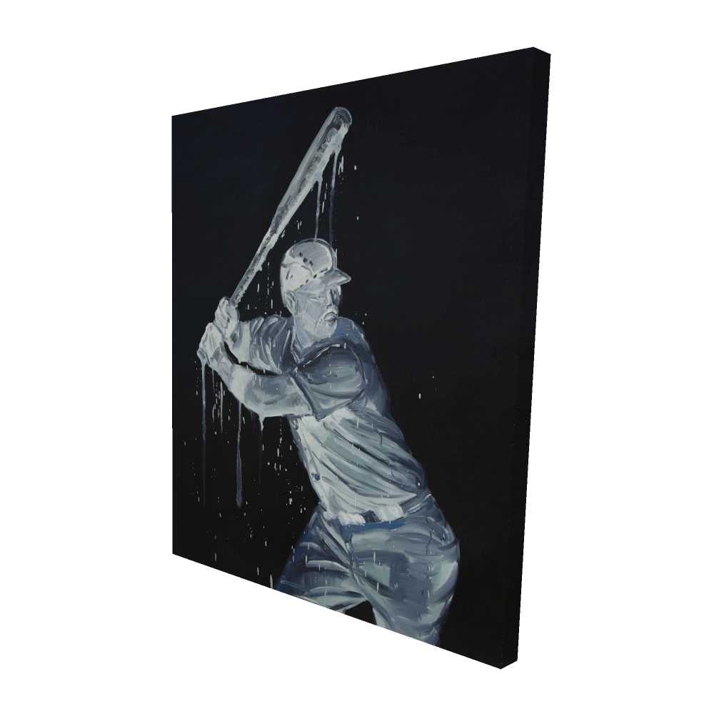 2080-6048-SP69 48 x 60 in. Baseball Player - American Blue Canvas for Home Decor