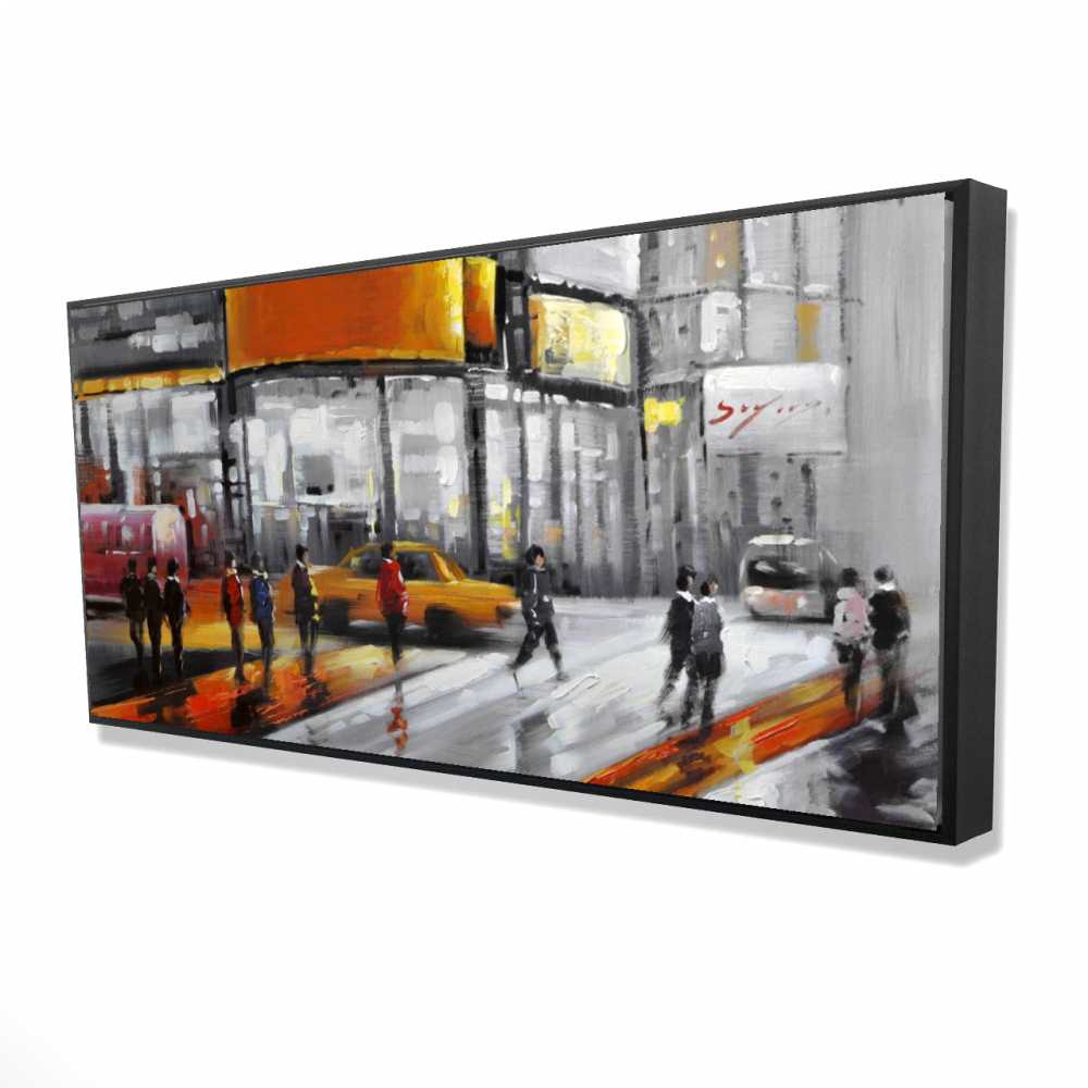 2081-2448-CI30 24 x 48 in. Circulation in Times Square - Framed Canvas Home Decor