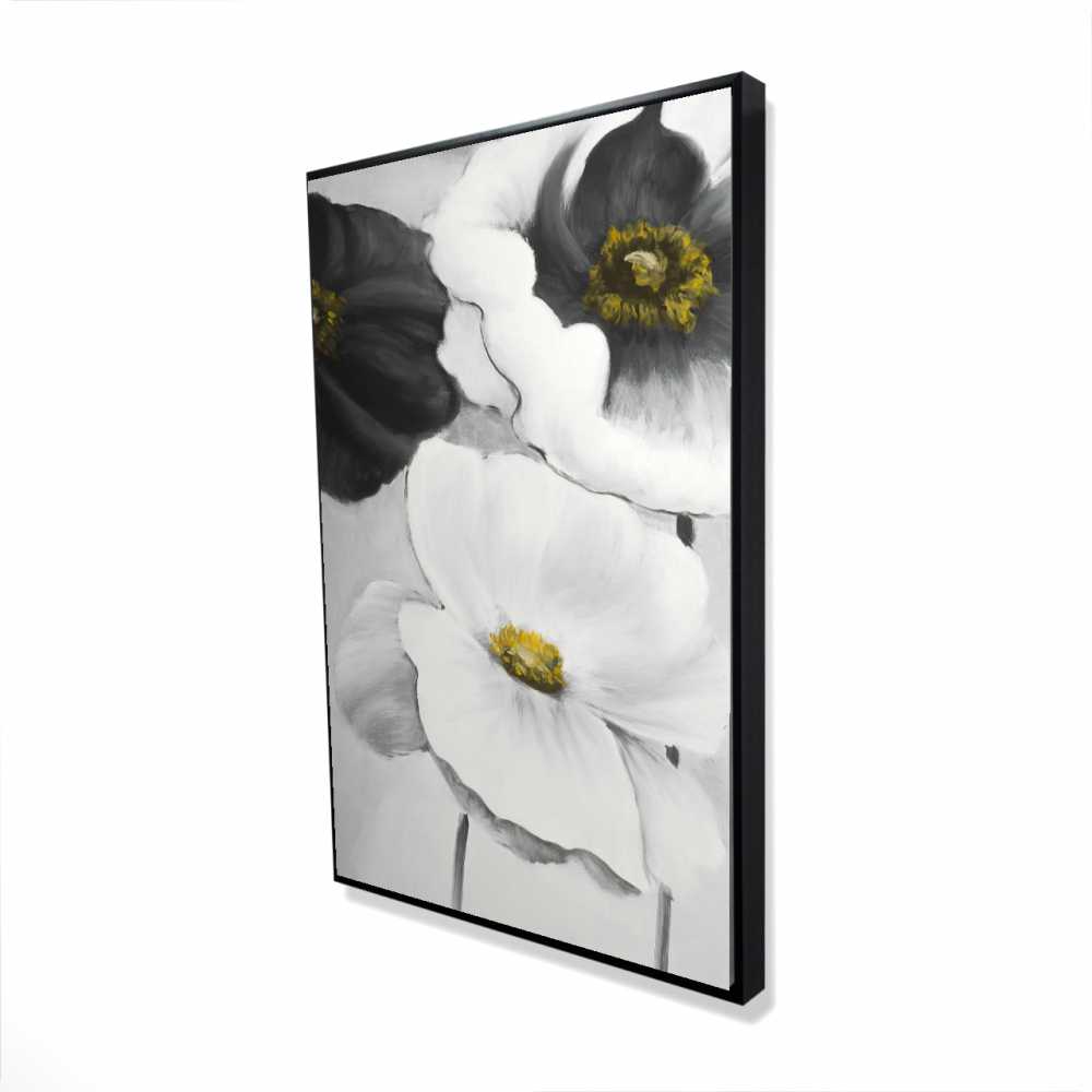 2081-3624-FL121 24 x 36 in. Assorted White Flowers - Framed Canvas - Office