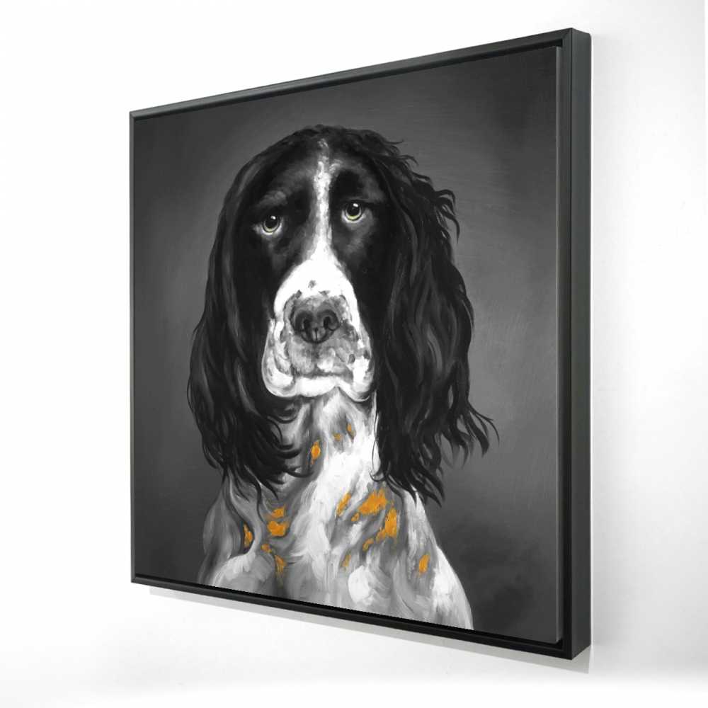 2081-3636-AN308 36 x 36 in. Beautiful English Springer Spaniel - Hyperrealist Canvas Art
