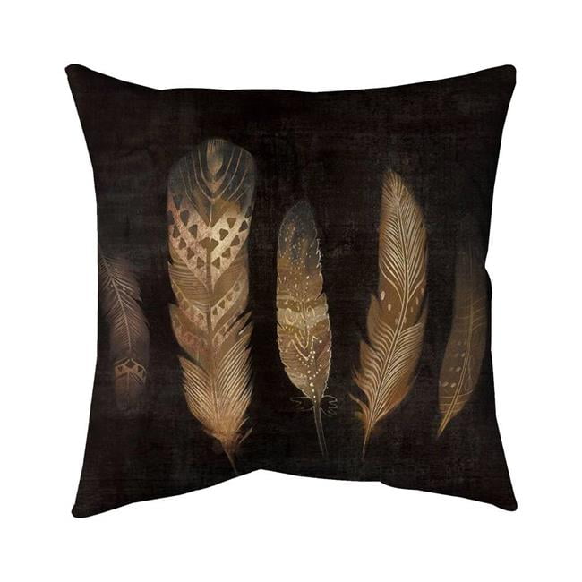 18 x 18 in. Brown Featers-Double Sided Print Indoor Pillow