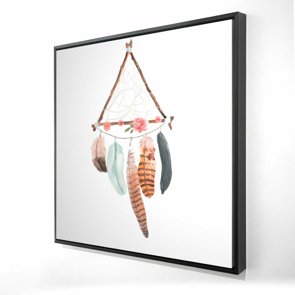 2081-3636-MI95 36 x 36 in. Triangular Dream Catcher - Spiritual Canvas Art