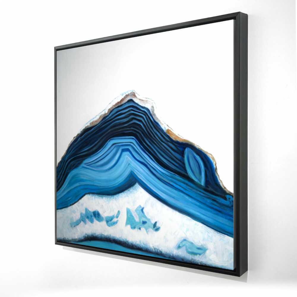 2081-3636-MI98 36 x 36 in. Blue Geode Profile - Classic Blue Framed Canvas