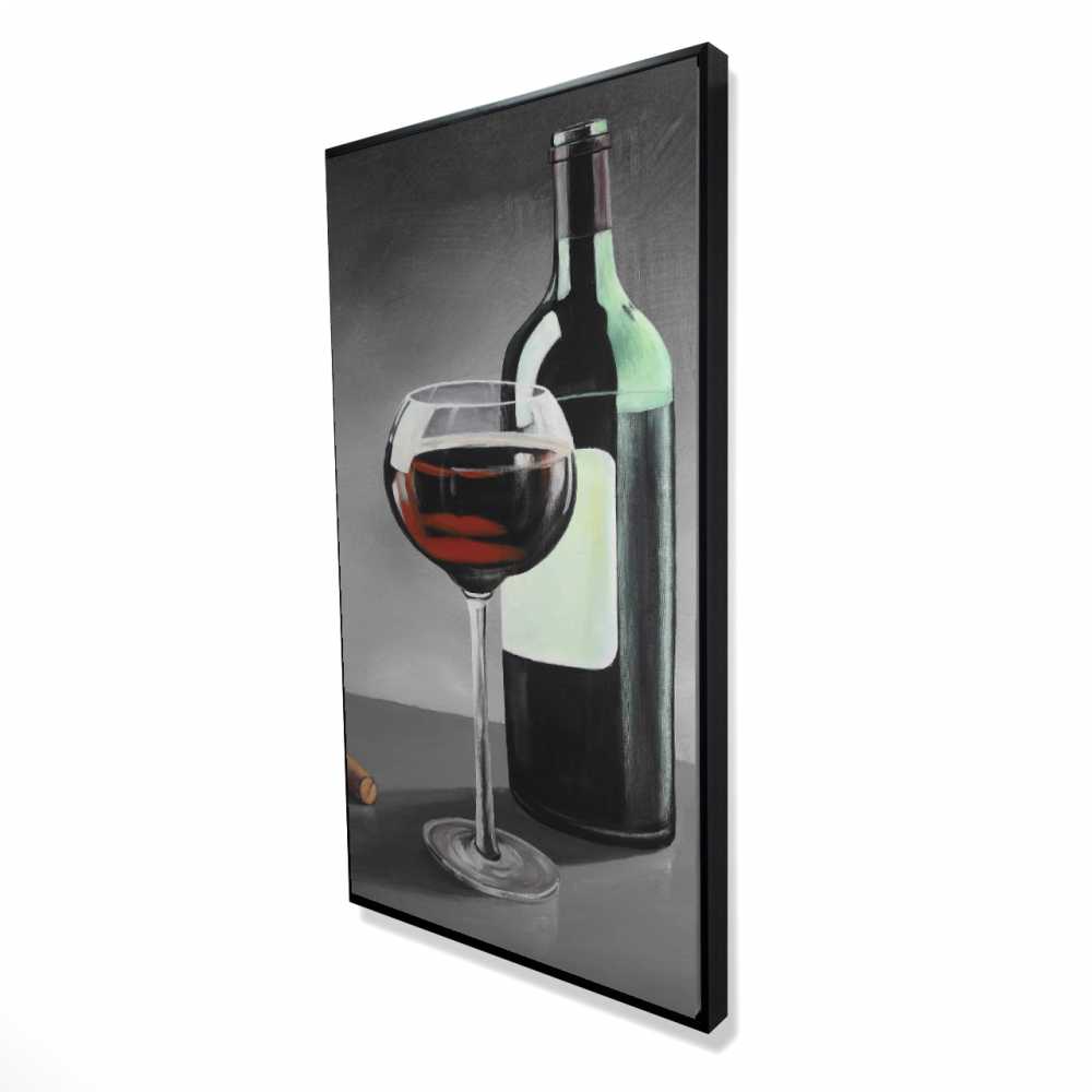 2081-4824-GA73-1 24 x 48 in. Bottle of Burgundy - Food Still Life Canvas for Home Decor