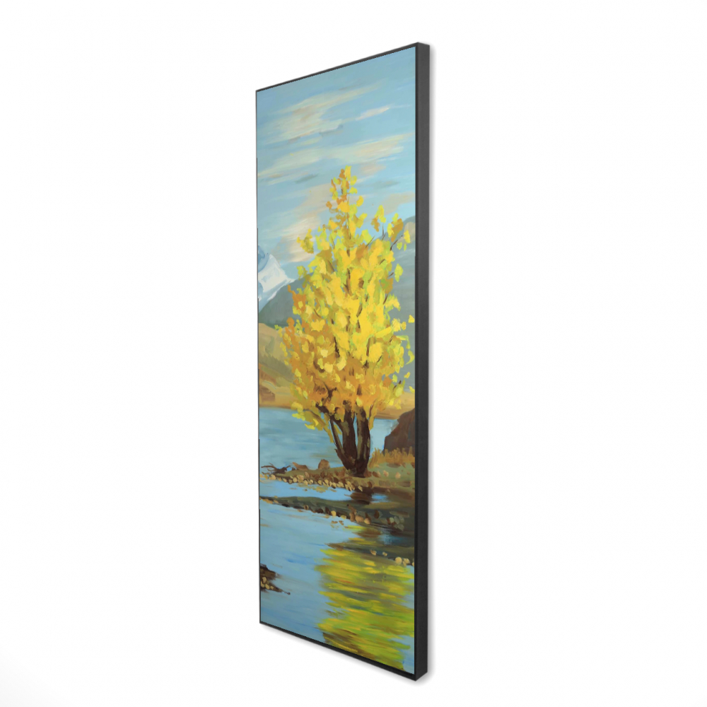 2081-6020-LA115 20 x 60 in. Yellow Tree & Reflection - Mountains Bedroom Canvas Art