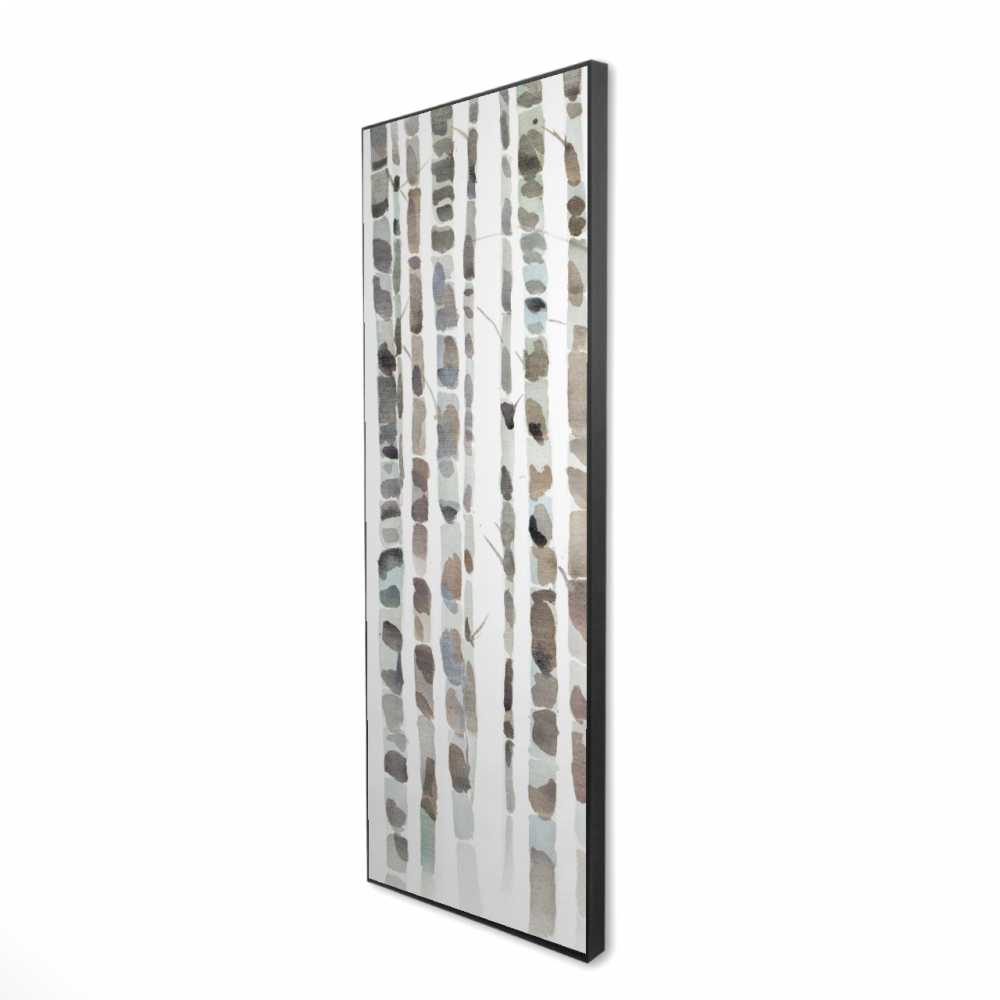 2081-6020-LA134 20 x 60 in. Watercolor Birch Tree Forest - Minimalist Framed Canvas Art
