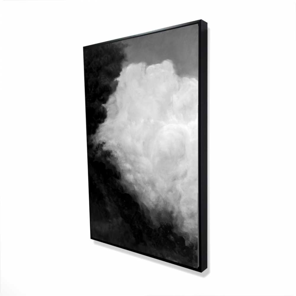 2081-3624-LA60-2 24 x 36 in. Dark Monochrome Clouds - Framed Canvas for Home Decor
