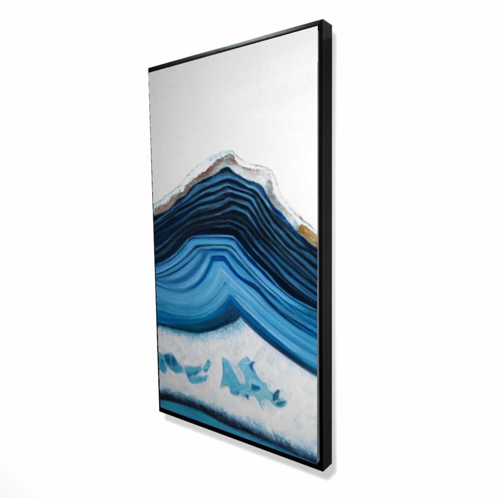 2081-4824-MI98 24 x 48 in. Blue Geode Profile - Contemporary Framed Canvas