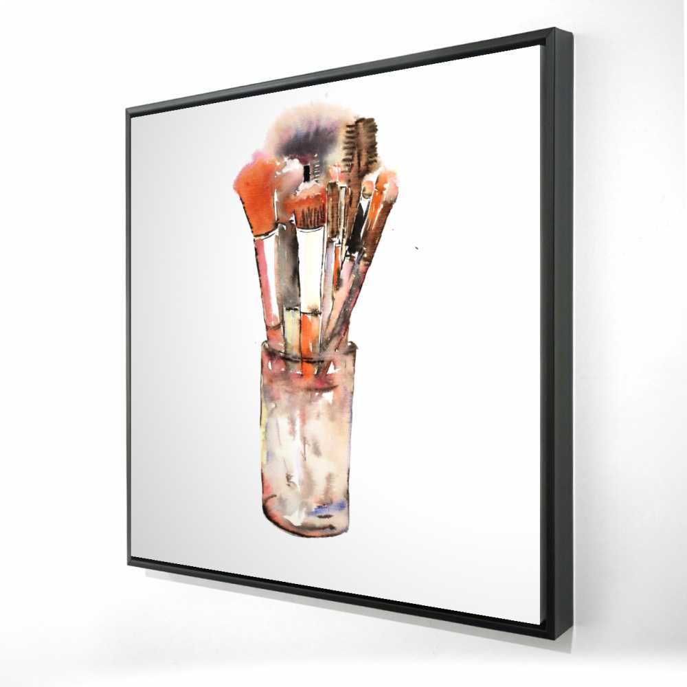 2081-3636-FA36 36 x 36 in. Set of Make-Up Brushes - Bedroom Still Life Canvas Decor
