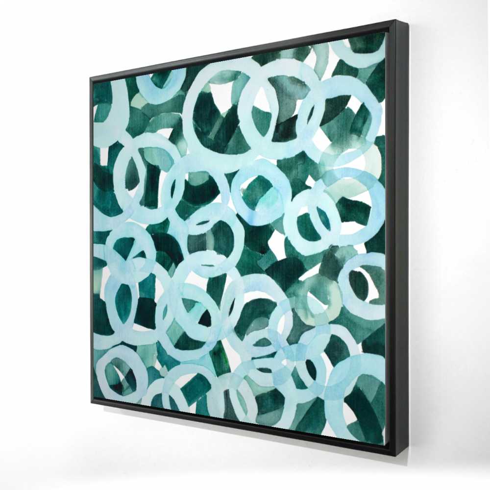 2081-3636-AB46 36 x 36 in. Abstract Circles - Pattern Abstract Framed Canvas