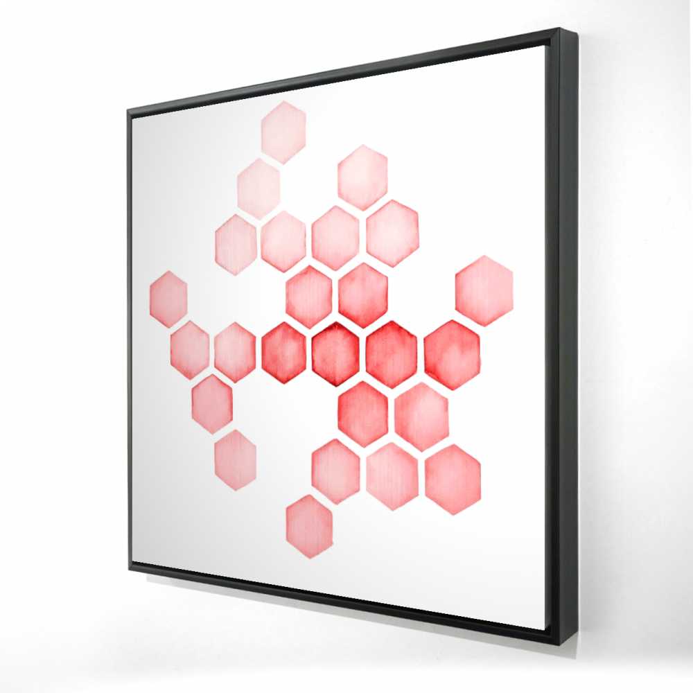2081-3636-AB66-1 36 x 36 in. Alveoli Red - Pattern Illustrative Framed Canvas - Decor