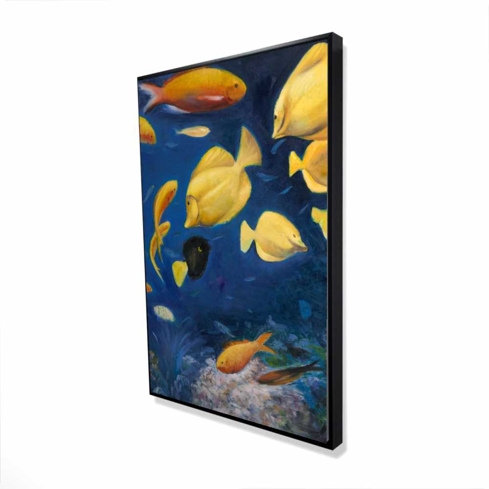 2081-3624-AN170 24 x 36 in. Fish Under The Sea - Sea Orange Framed Canvas for Home Decor