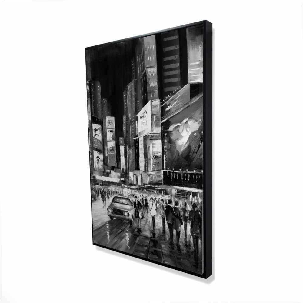 2081-3624-CI183-1 24 x 36 in. Times Square Monochrome - Office Cities Framed Canvas Art
