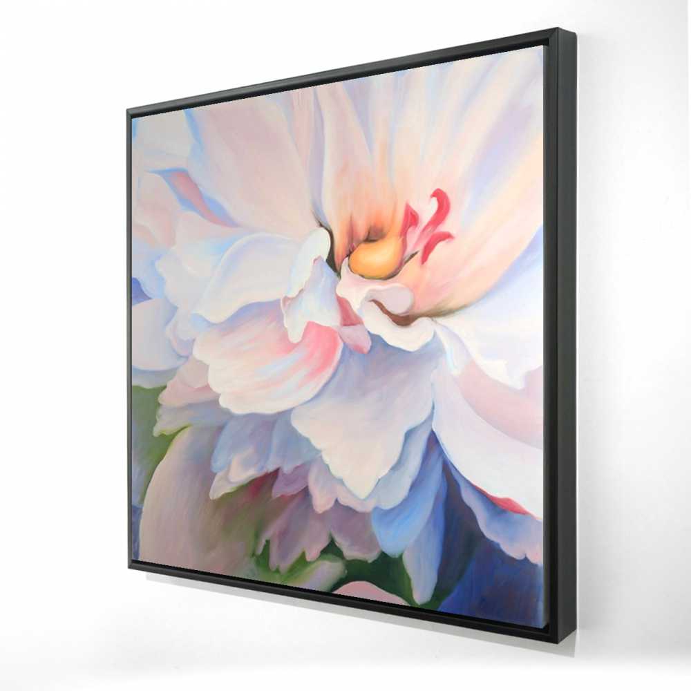 2081-3636-FL167 36 x 36 in. Pastel Colored Flower - Romantic Framed Canvas