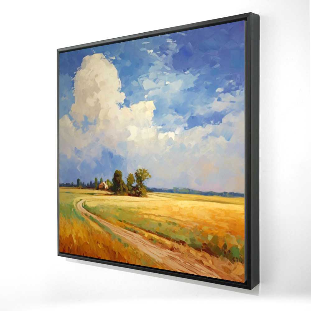 2081-3636-LA193 36 x 36 in. Country Day - Rustic Landscape Framed Canvas Home Decor