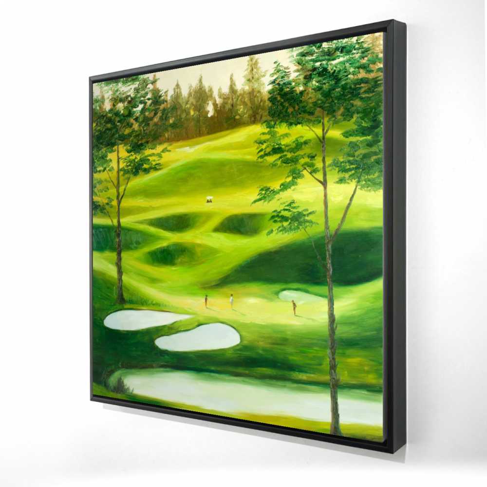 2081-3636-LA83 36 x 36 in. Big Golf Course - Framed Canvas for Home - Office Hobbies