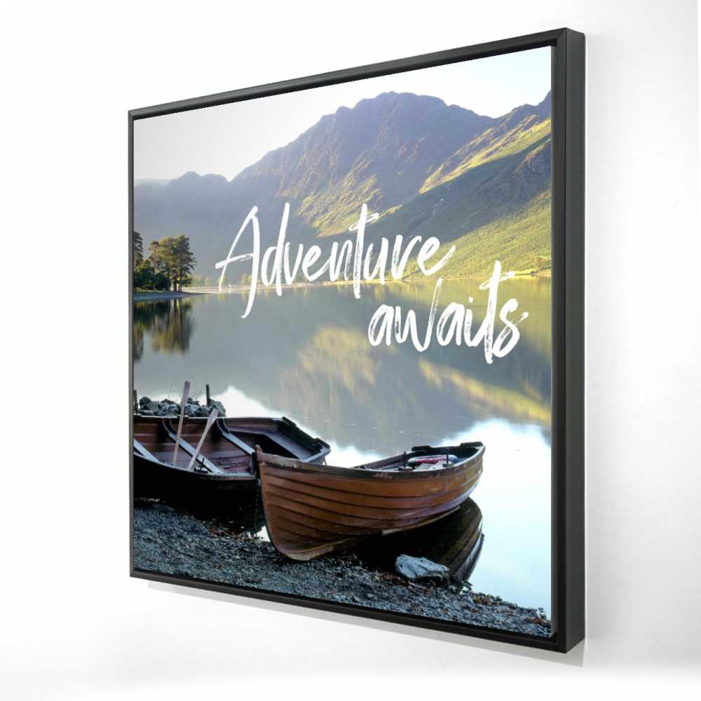 2081-3636-PH18 36 x 36 in. Adventure Awaits - Trees Scandinavian Framed Canvas Decor