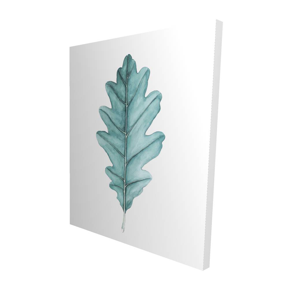 2080-6048-FL309 48 x 60 in. Oak Leaf - Minimalist Turquoise Canvas for Home Decor