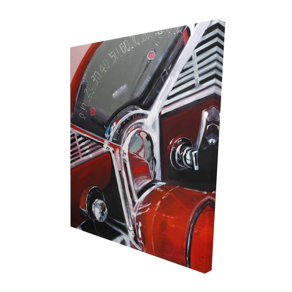 2080-6048-TR43 48 x 60 in. Vintage Red Car Dashboard - Transportation Office Canvas
