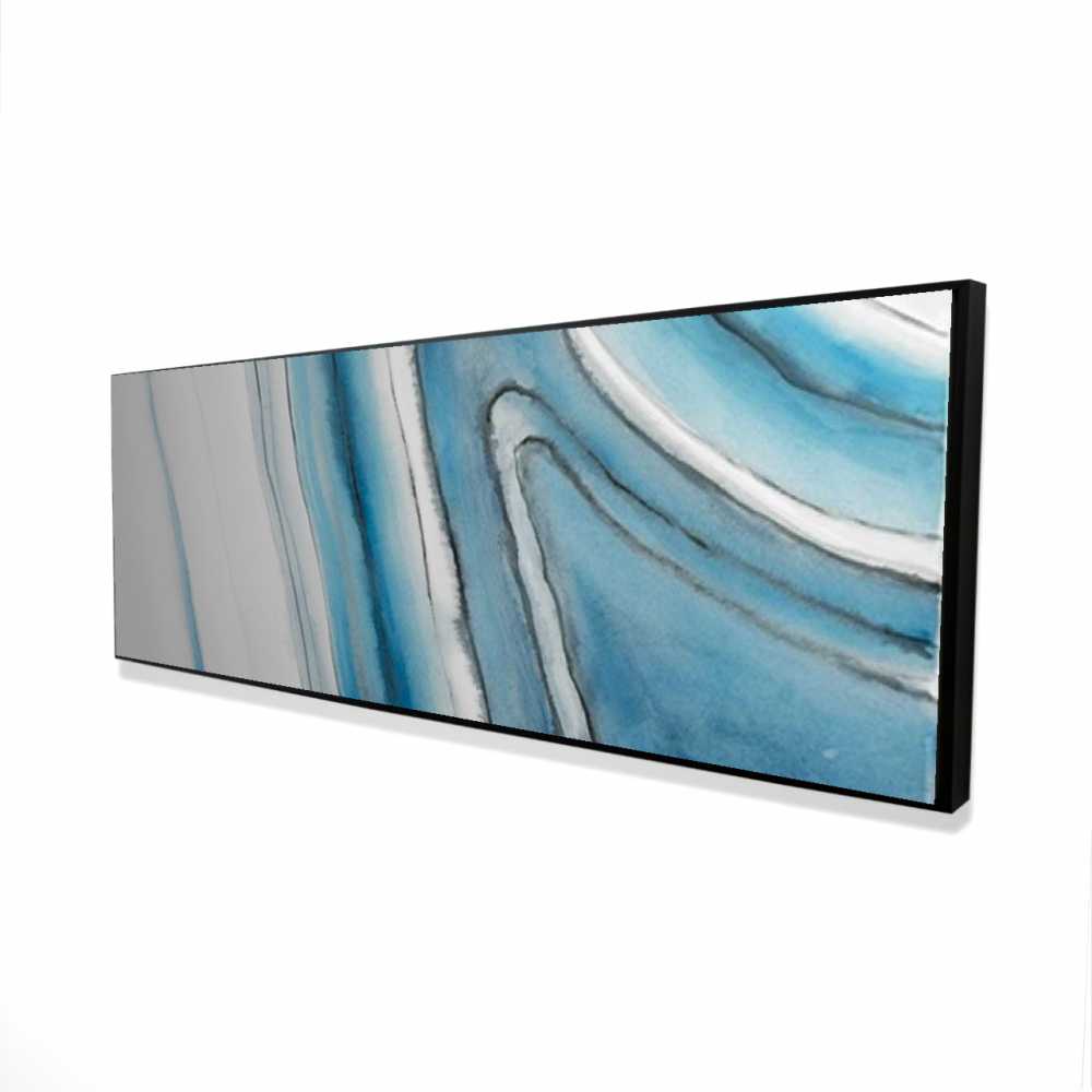 2081-2060-AB39 20 x 60 in. Round Geode - White Contemporary Framed Canvas Home Decor